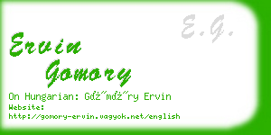 ervin gomory business card